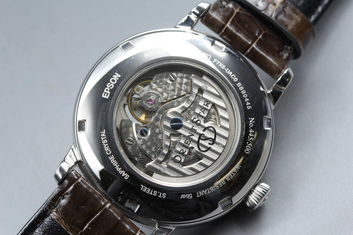 ORIENT Star F7X6-UAC0 Silver Dial Automatic Moon Phase Men's Watch 41mm JAPAN