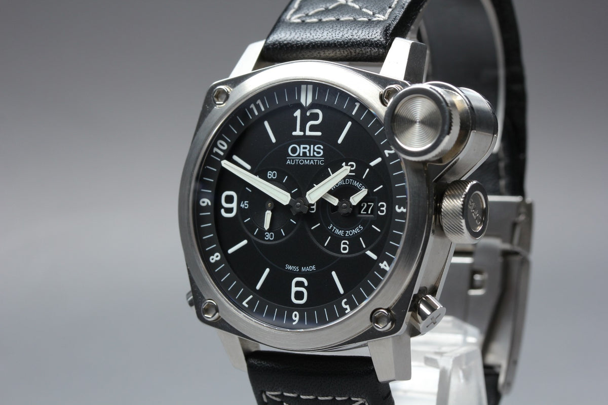 ORIS BC4 Flight Timer 7615 Automatic Black Dial Men's Watch 43mm JAPAN