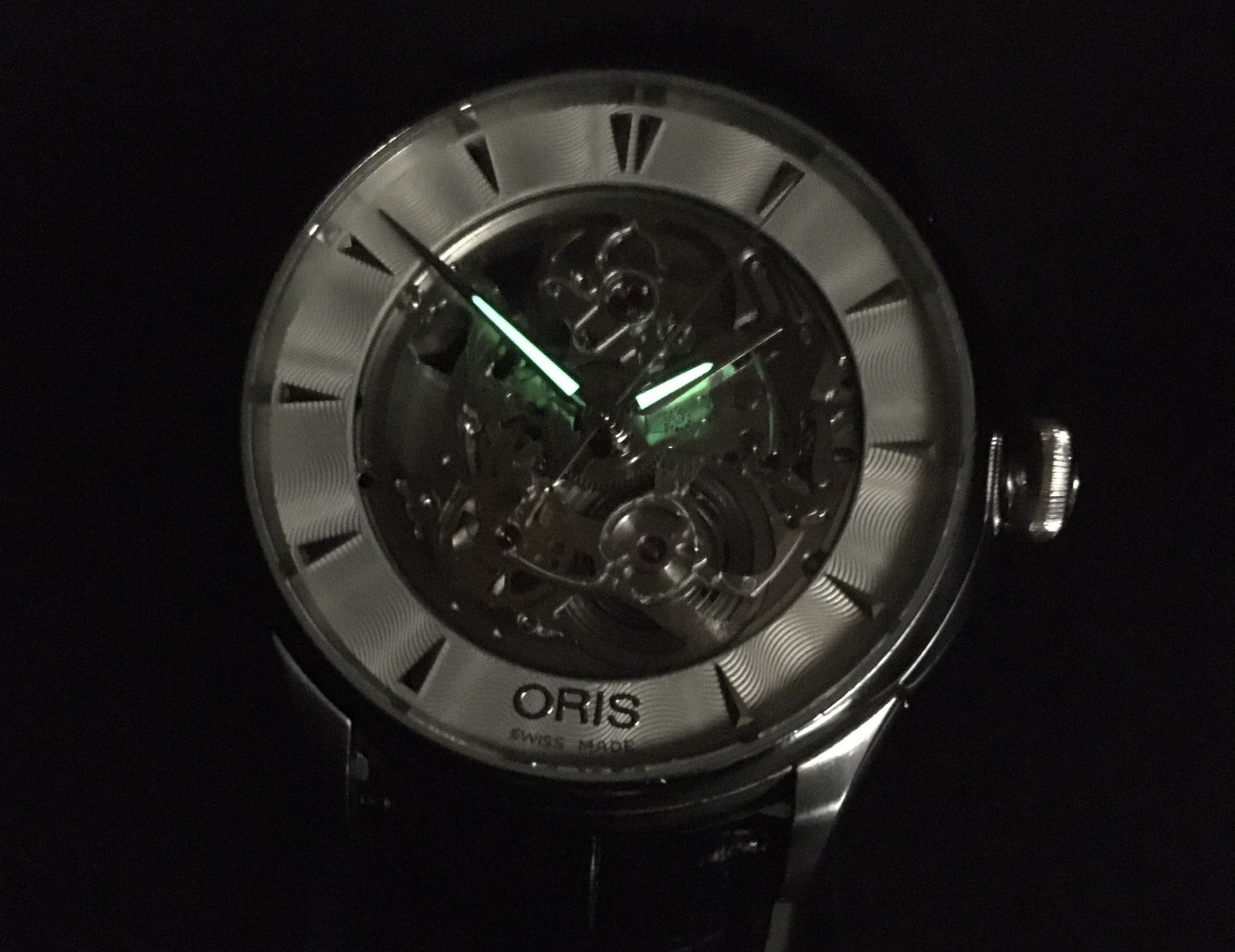 Exc+5* ORIS Artelier 7591-01 skeleton Dial Automatic Men's Watch 40mm From JAPAN
