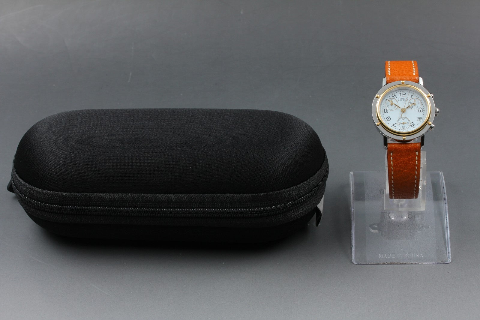New Batt HERMES Clipper CL1.320 Quartz White Dial Ladies Watch 31mm JAPAN