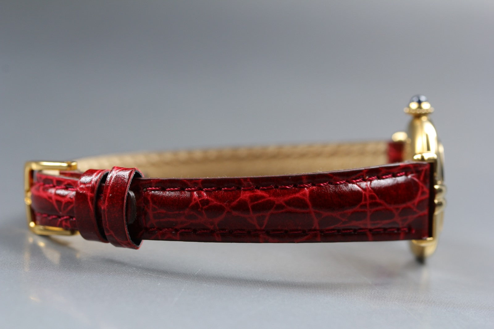 Vintage Cartier Must Colisee Vermeil 590002 Red Ivory Dial Women's Quartz Watch