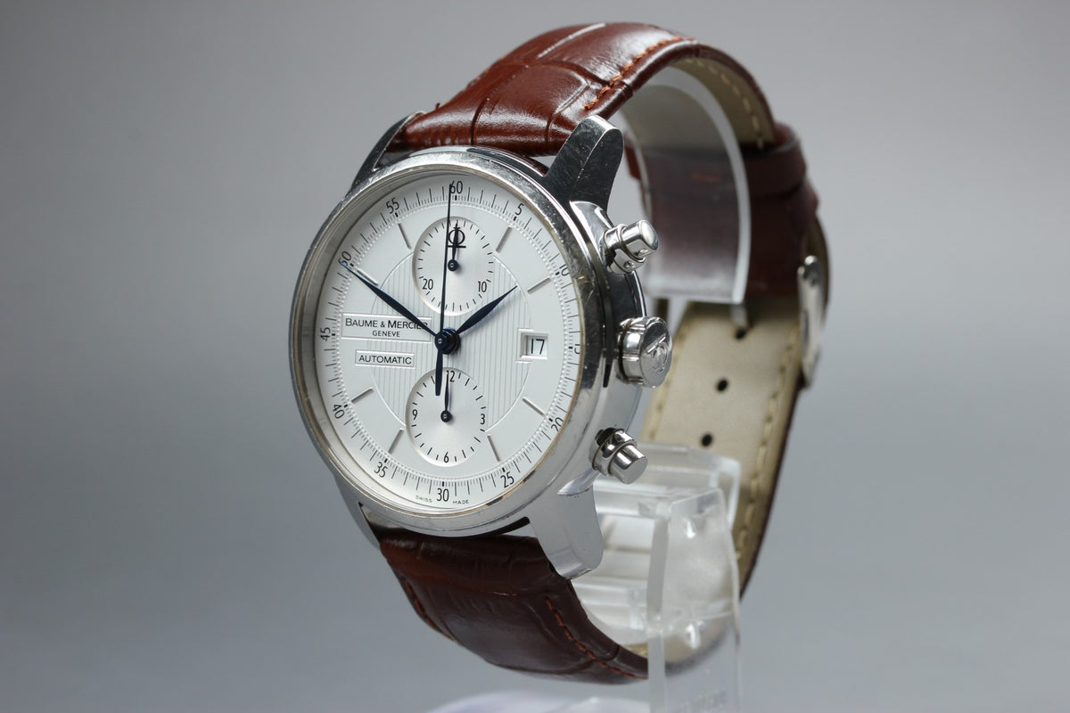 BAUME＆MERCIER Classima 65560 Automatic Chronograph White Men's Watch 42mm JAPAN
