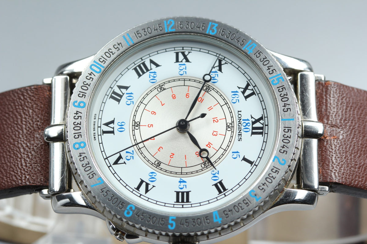 LONGINES Lindbergh Hour Angle L628.5240 Automatic White Men's Watch 37mm JAPAN