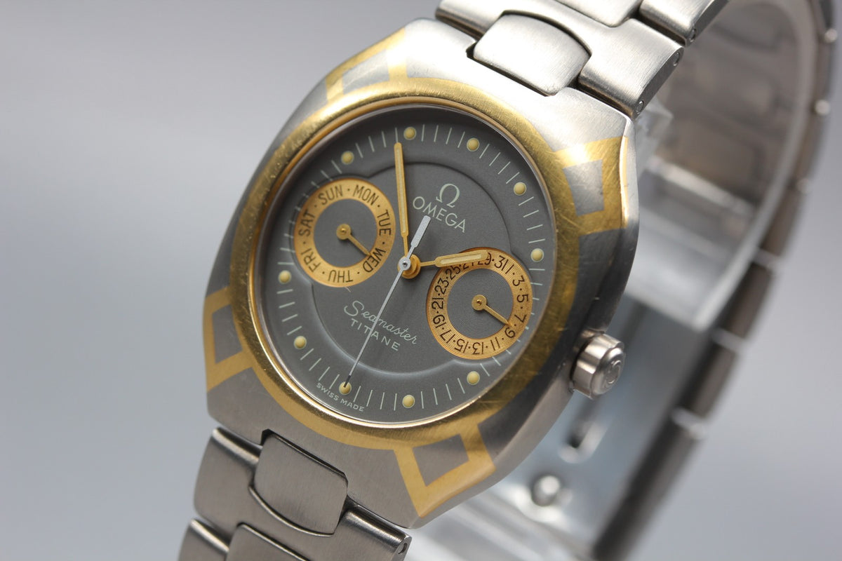 OMEGA Seamaster Polaris 396.1121 Titane Day Date Qz Watch Men's Watch Vintage