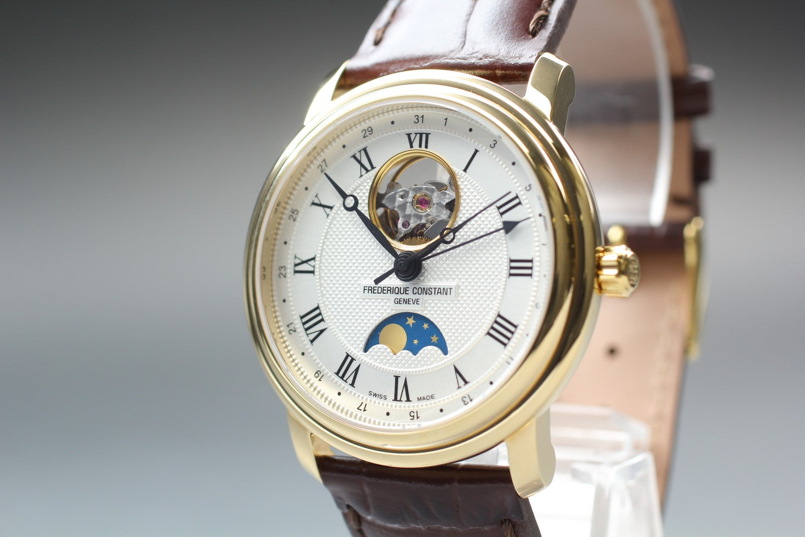 [Near MINT- Box] Frederique Constant FC-330/335X4P4/5/6 Moon Phase AT Mens Watch