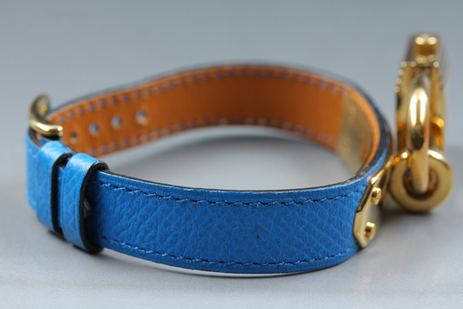 Vintage HERMES Kelly Watch Gold Blue "Z" Woman's Quartz Watch JAPAN [Box]
