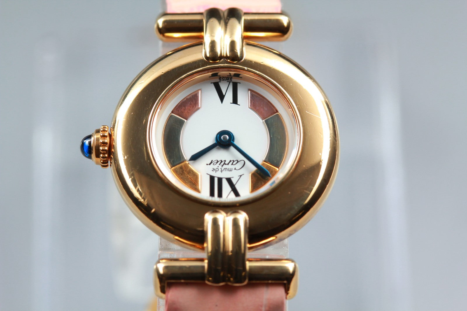 Vintage [Exc+5] Cartier Must Colisee Vermeil 590002 Gold Pink Women's Qz Watch