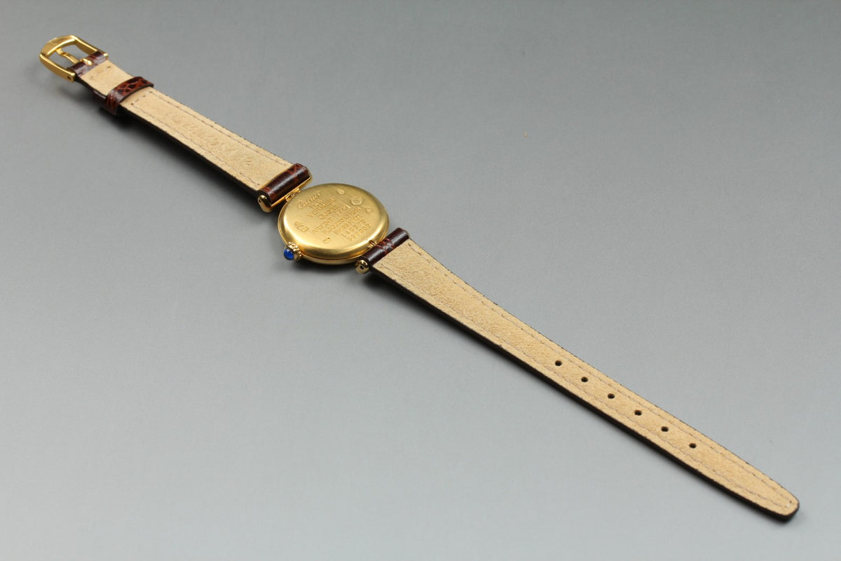 Cartier Must Colisee Vermeil 590002 Brown Gold Women's Quartz Watch Vintage