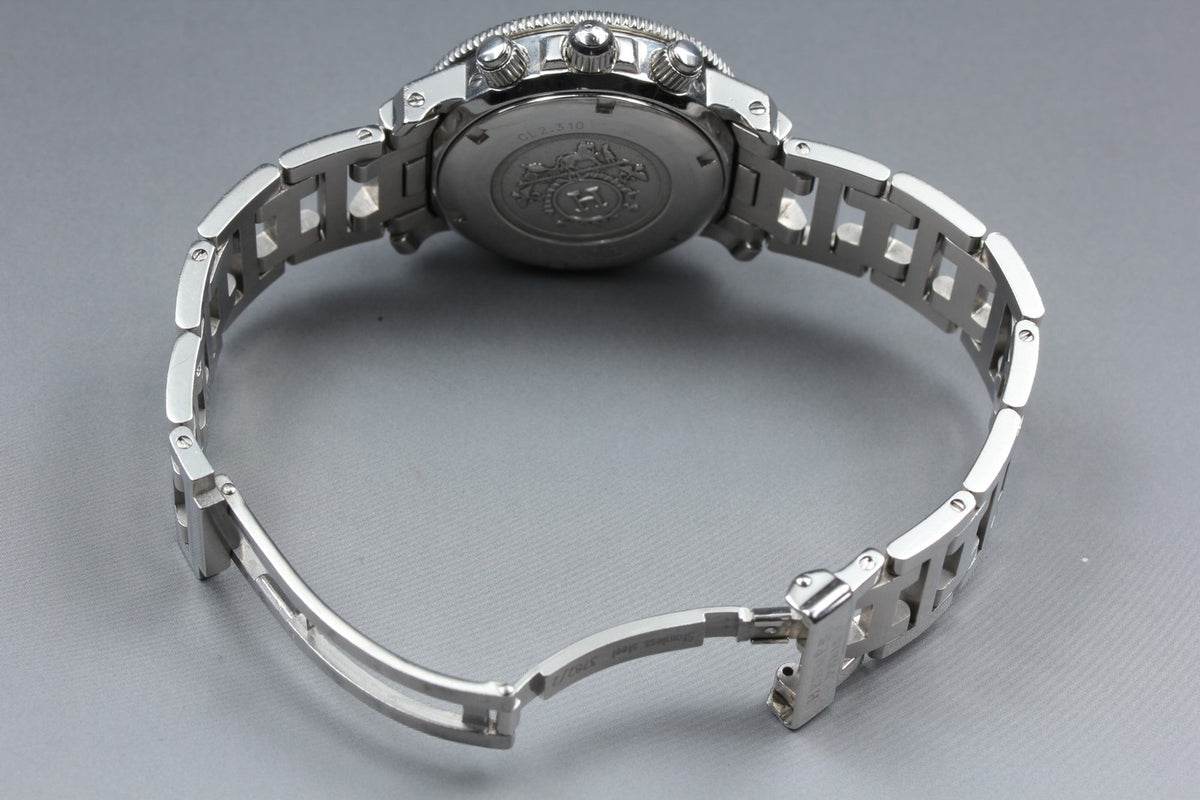 HERMES Clipper Diver Chronograph CL2.310 Quartz Black Women's Watch 33mm JAPAN