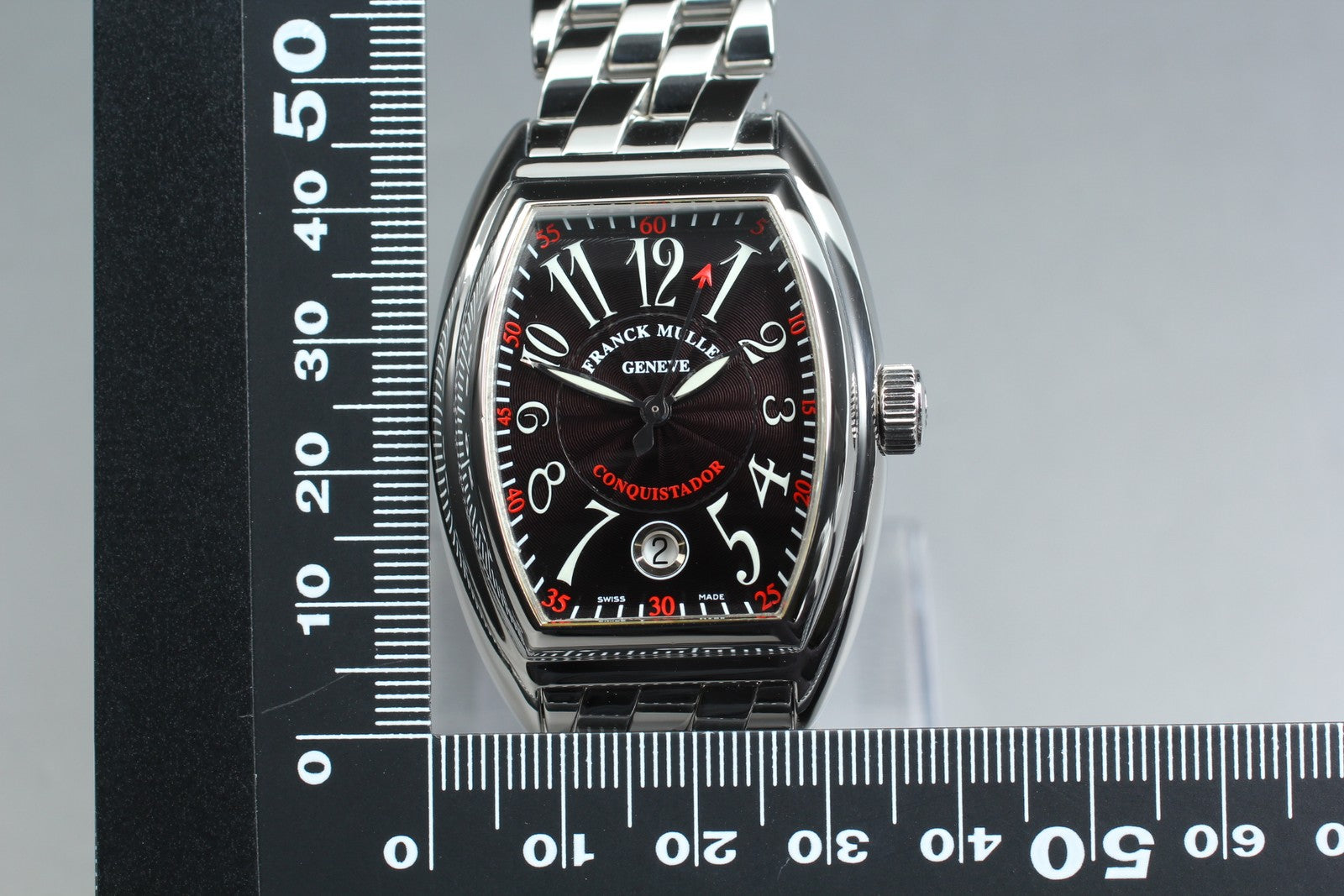 Franck Muller Conquistador 8005SC Automatic Silver Black 34mm Men's Watch [Box]