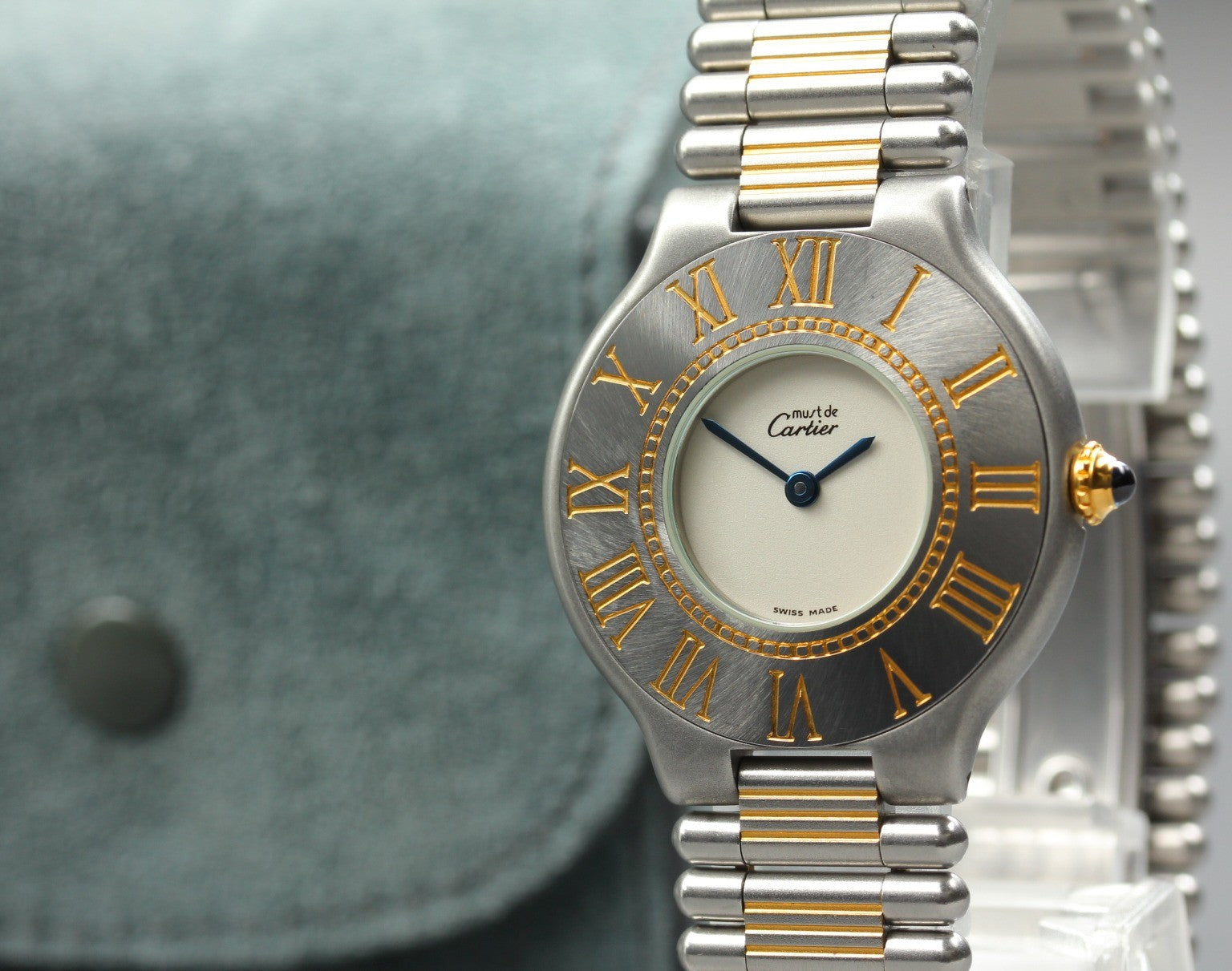 Vintage Cartier Must de Cartier 21 31mm Silver Unisex Quartz Watch [Pouch]