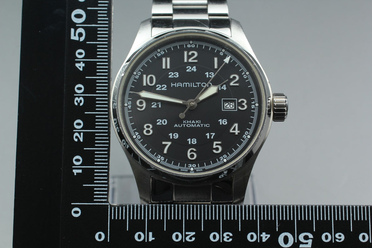[Exc+5 Box] Hamilton Khaki Field H706250 Black Date Automatic 44mm Men's Watch