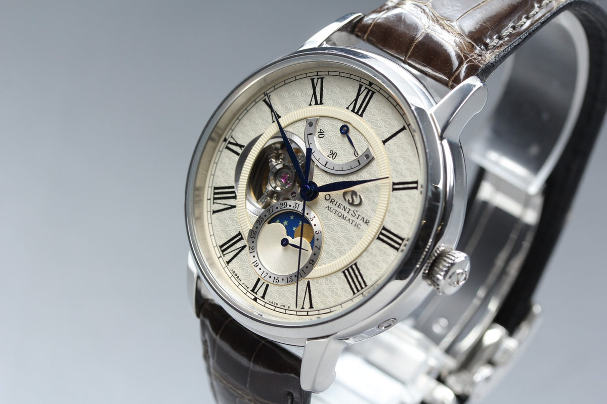 ORIENT Star F7X6-UAC0 Silver Dial Automatic Moon Phase Men's Watch 41mm JAPAN