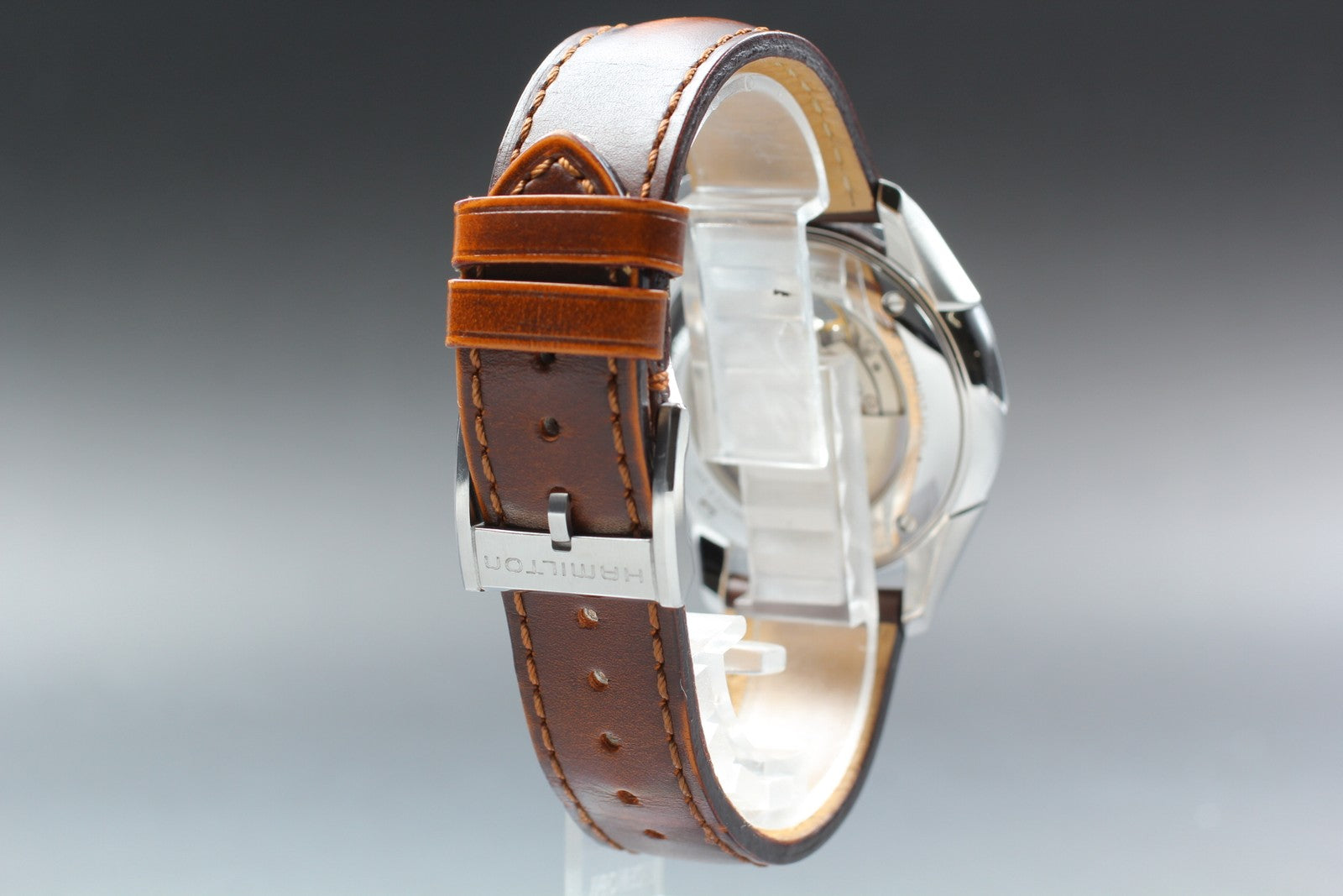 HAMILTON Jazzmaster Open Heart H326750 Blue Brown 39mm AT Men's Watch [Box]