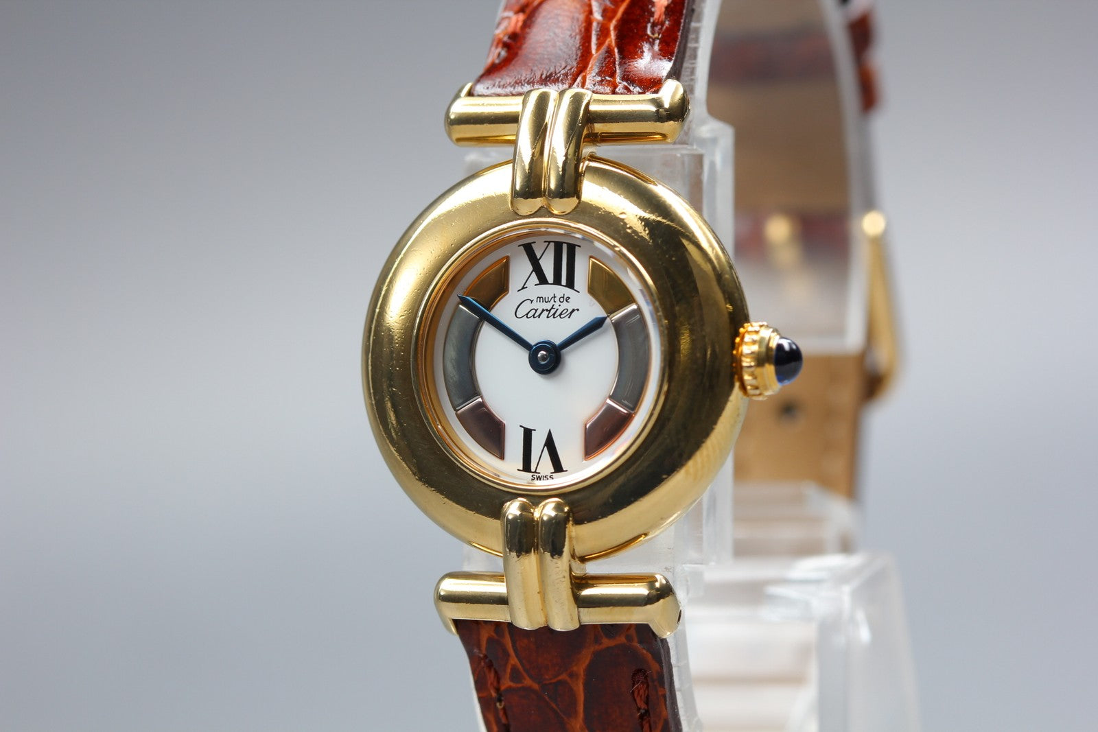 Cartier Must Colisee Vermeil 590002 Brown Gold Women's Quartz Watch Vintage