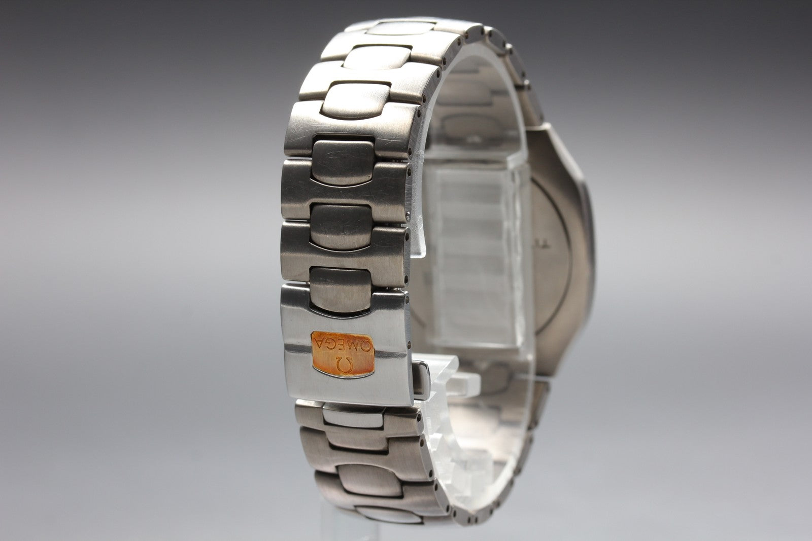 New Batt OMEGA Seamaster Polaris Cal.1430 Gray Quartz Date Boy's Watch 31mm JP