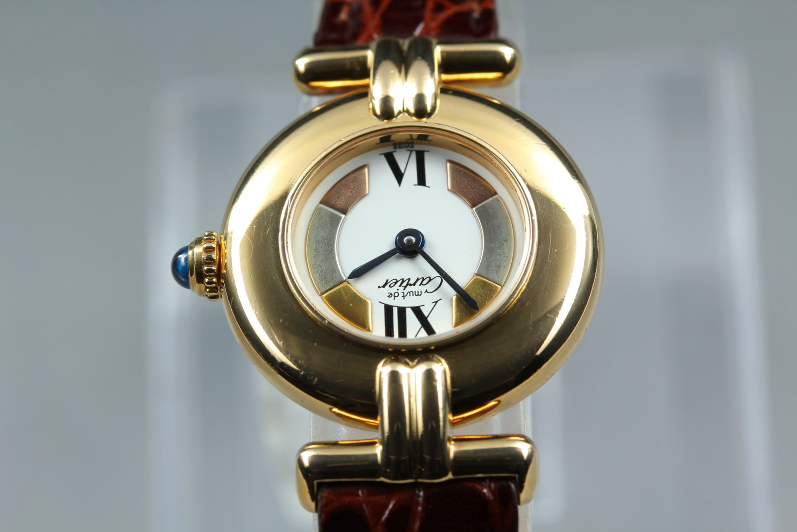 Vintage Cartier Must Colisee Vermeil 590002 Brown Gold Women's Quartz Watch
