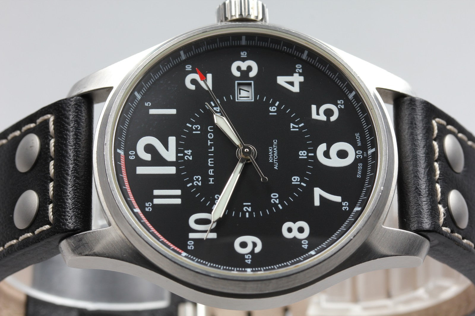 Hamilton Khaki Field H706150 Black Dial Automatic Date Men's Watch 43mm JAPAN