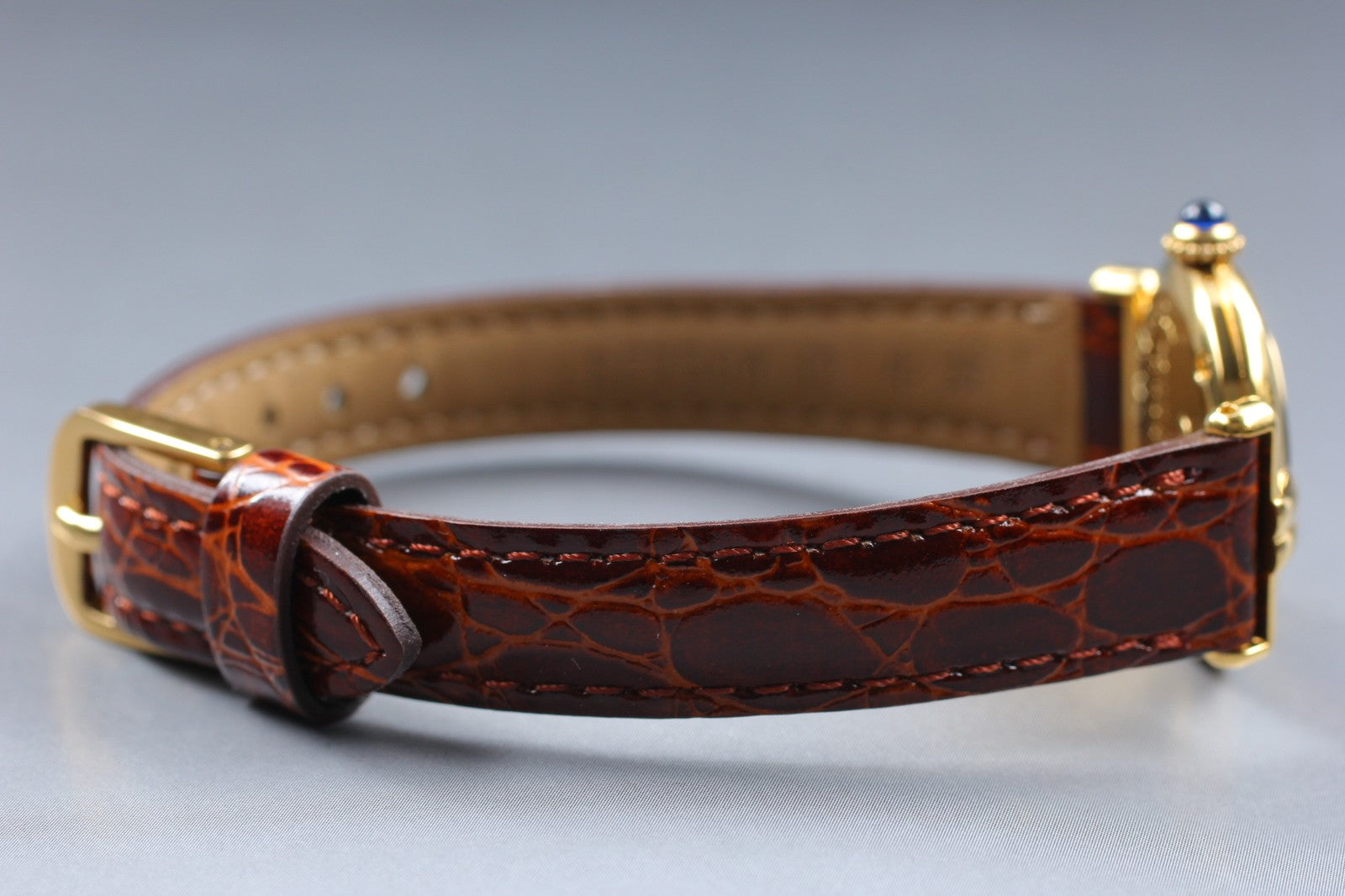 Vintage[Exc+5] Cartier Must Colisee Vermeil 2410 Brown Gold Women's Quartz Watch