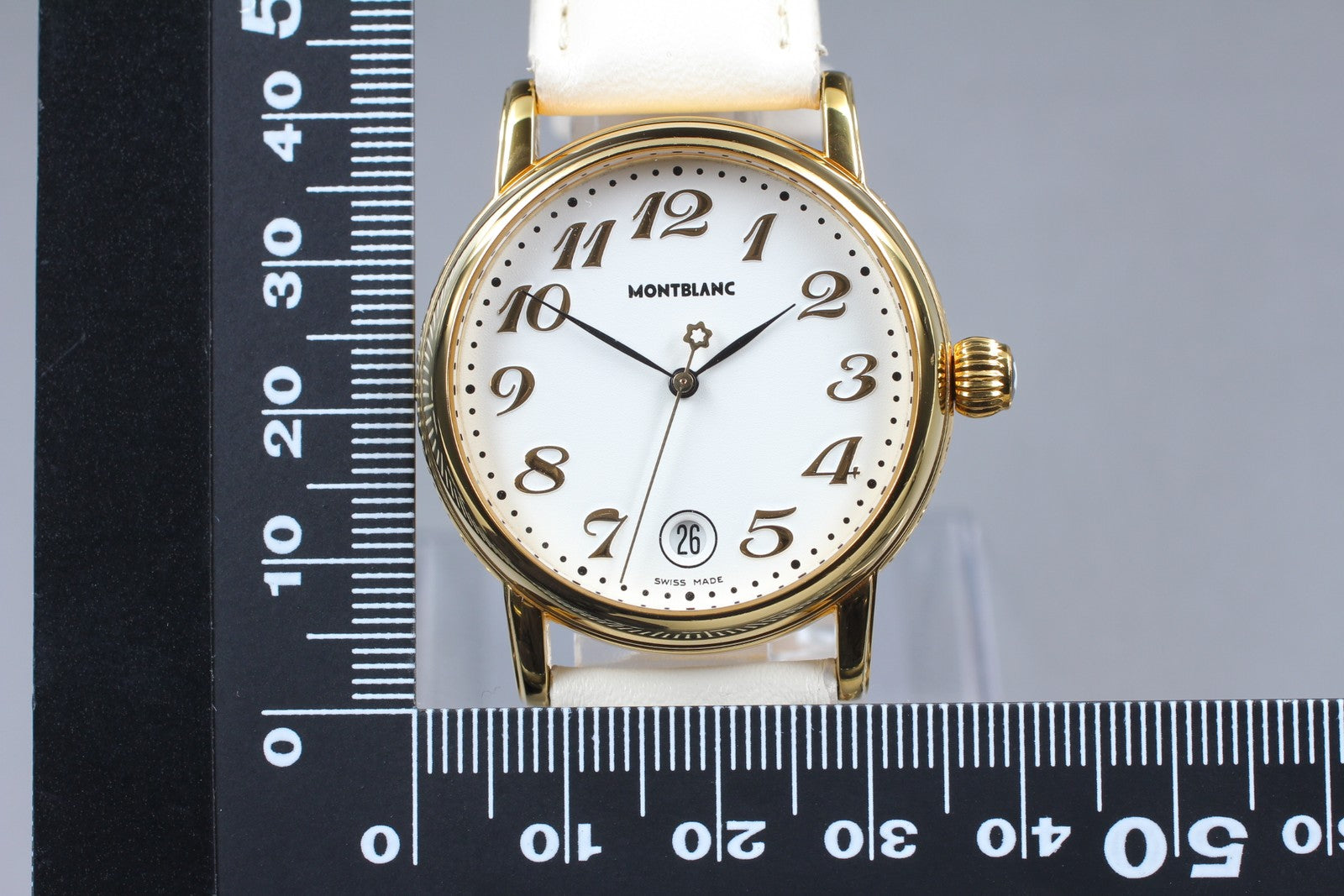 [N MINT- Box] Montblanc Meisterstuck 7002 Gold White 35mm Men's Quartz Watch