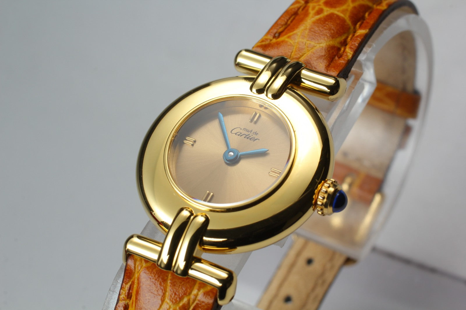 Vintage Cartier Must Colisee Vermeil 590002 Gold Dial Women's Qz Watch [Pouch]