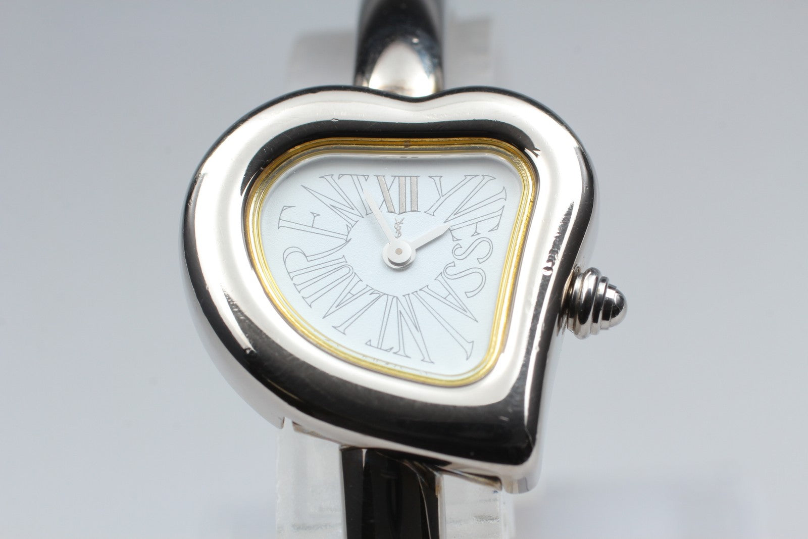 [Exc+5 Box] Yves Saint Laurent Heart 40th Anniversary Silver Qz Women's Watch