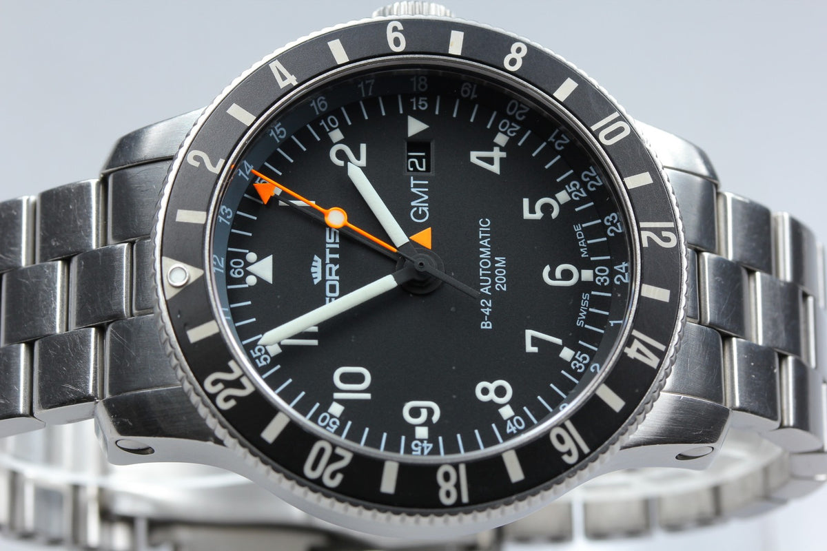 Overhauled FORTIS Cosmo Note 649.10.148.3 Automatic Men's Watch 44mm JAPAN