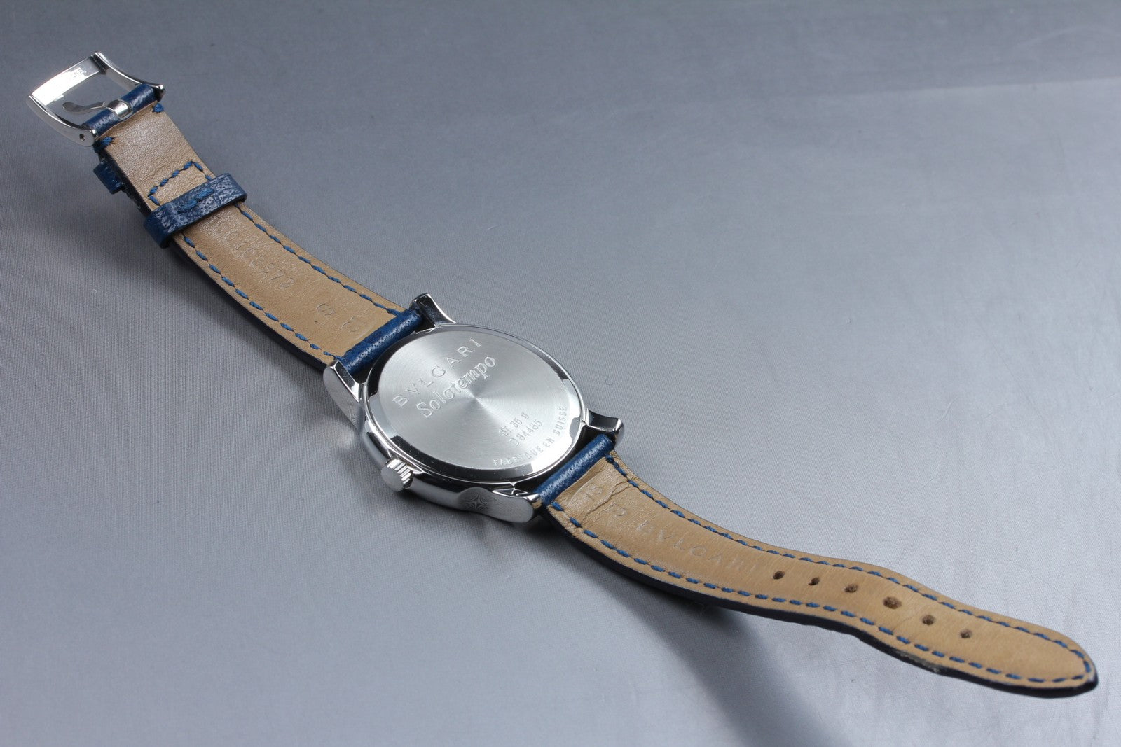 [Exc+5 Box] BVLGARI Solotempo ST35S 35mm Blue Dial Unisex Quartz Watch