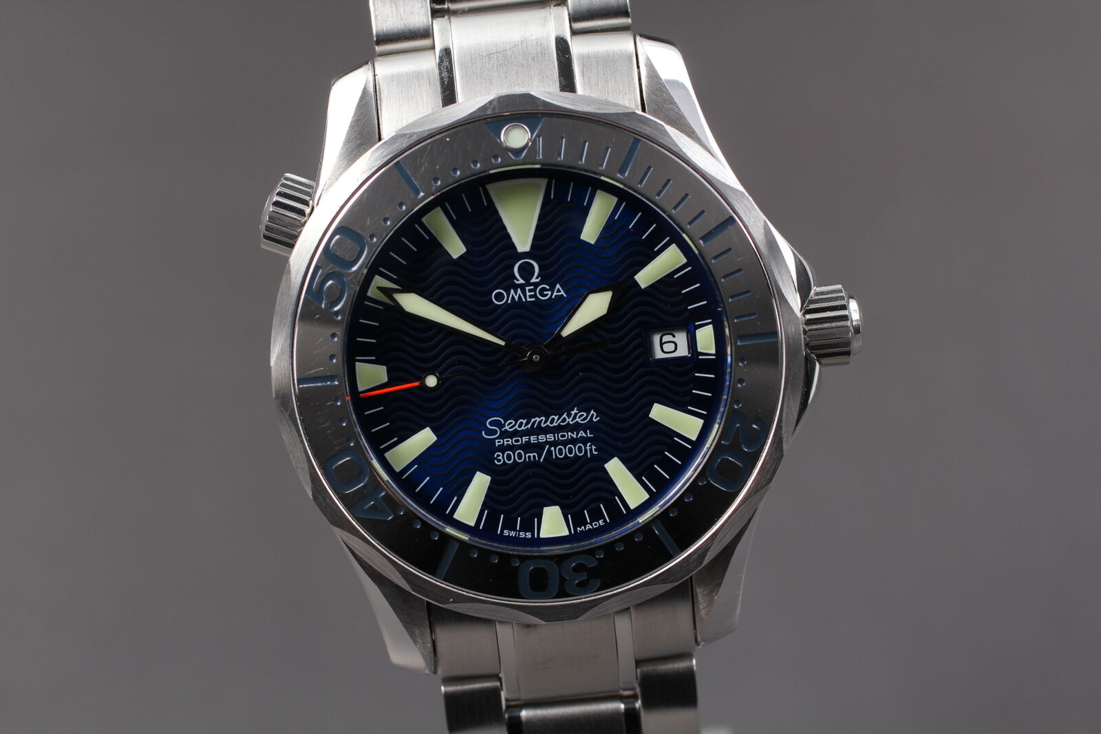 Overhauled [N MINT- Box] OMEGA Seamaster 300 2263.80 Blue Dial Qz Boy's Watch JP