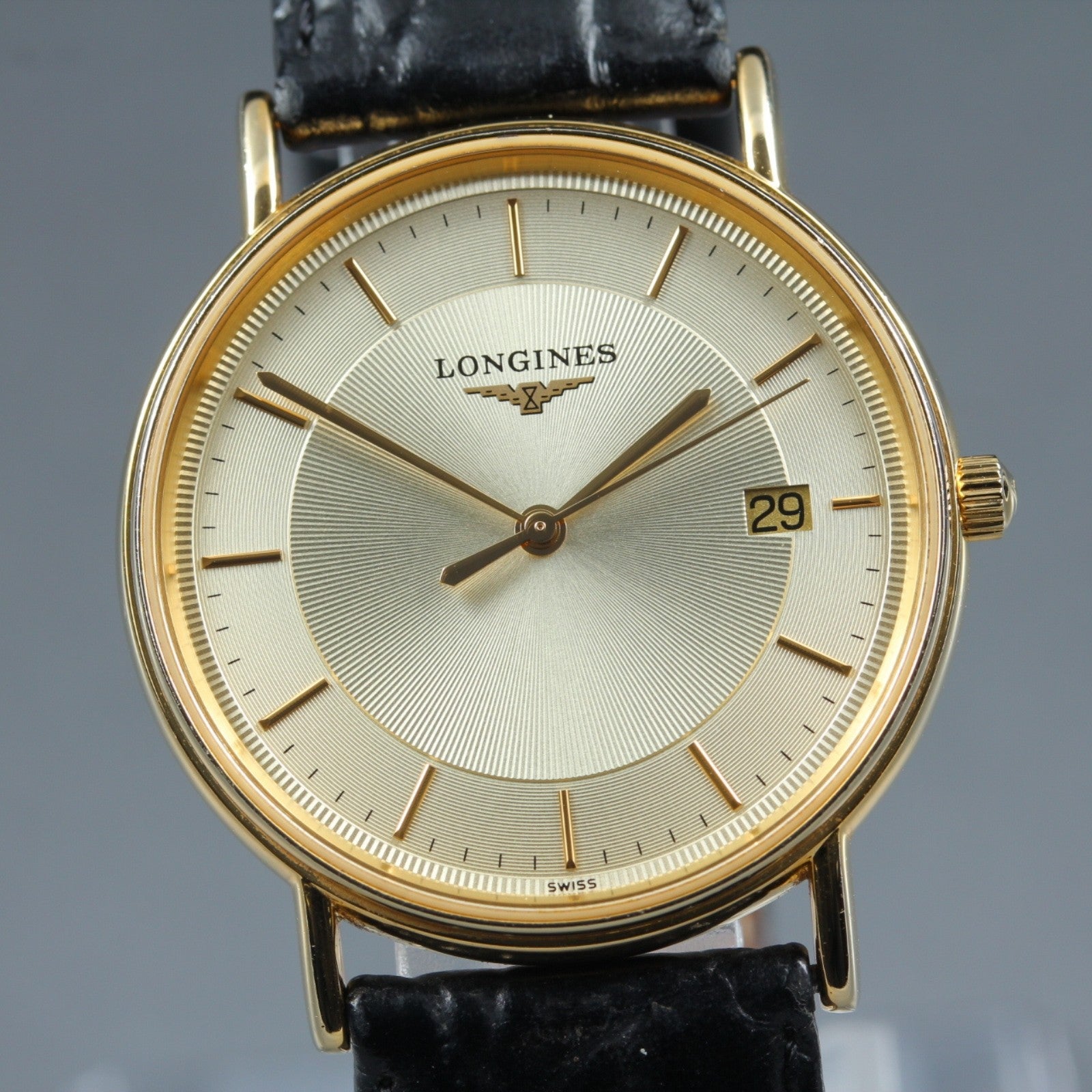 Vintage LONGINES Grand Classic L4.720.2 Quartz Gold Men's Watch 32mm From JAPAN