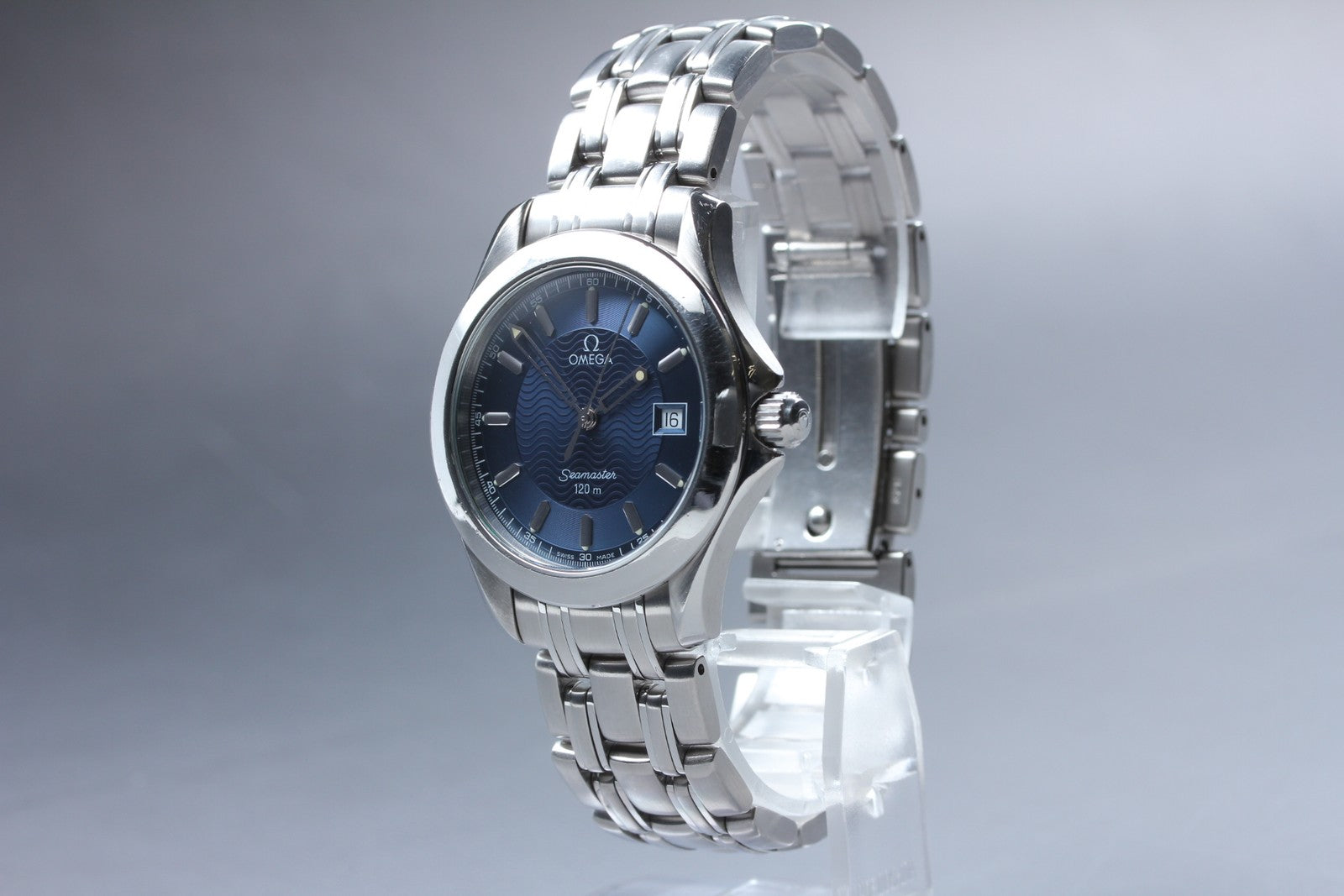 Overhauled [Exc+5 Box] OMEGA Seamaster 120m 2511.81 Blue Dial Quartz Men's Watch