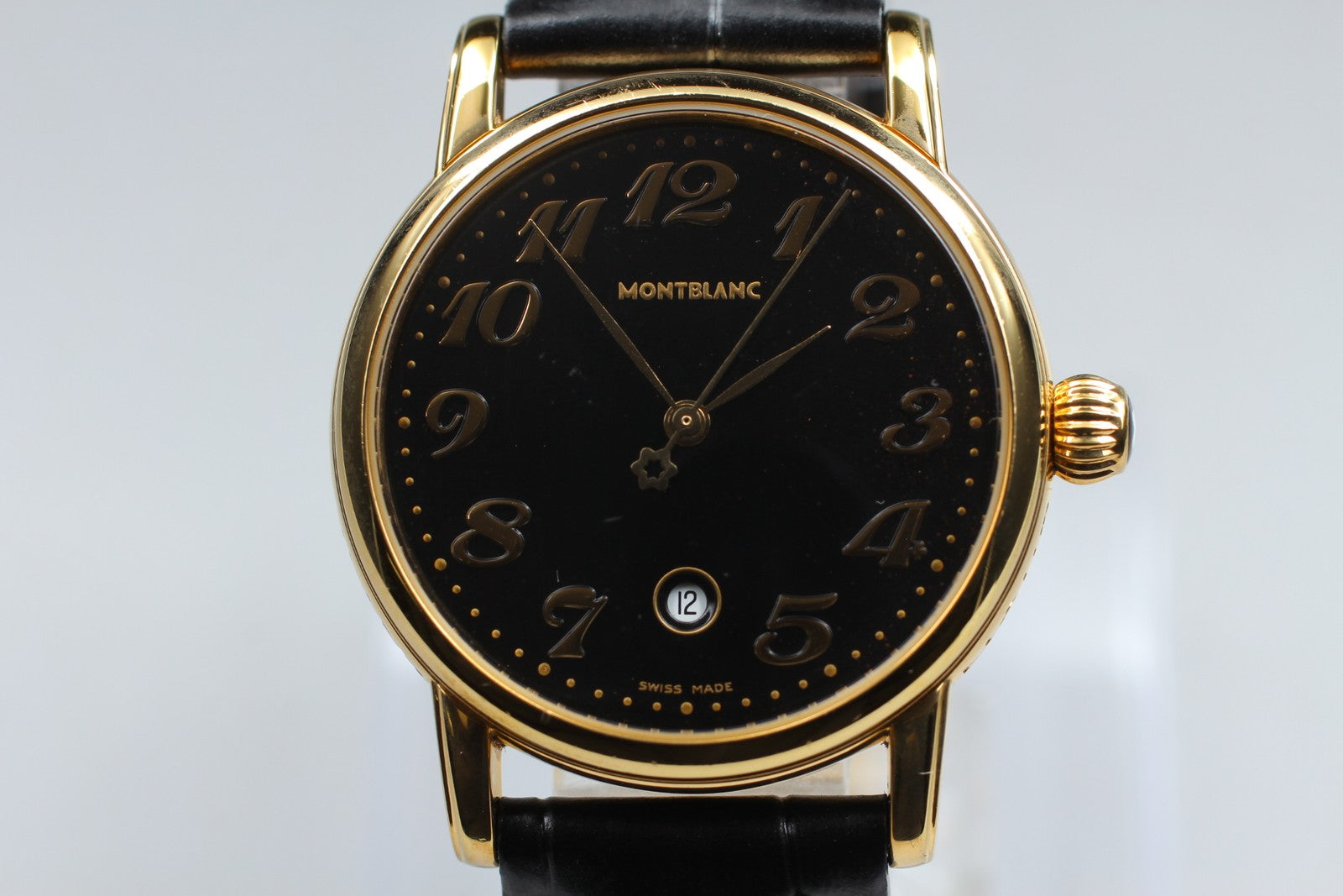 [Exc+5] Montblanc Meisterstuck 7005 Black Dial Gold Unisex Quartz Watch JP