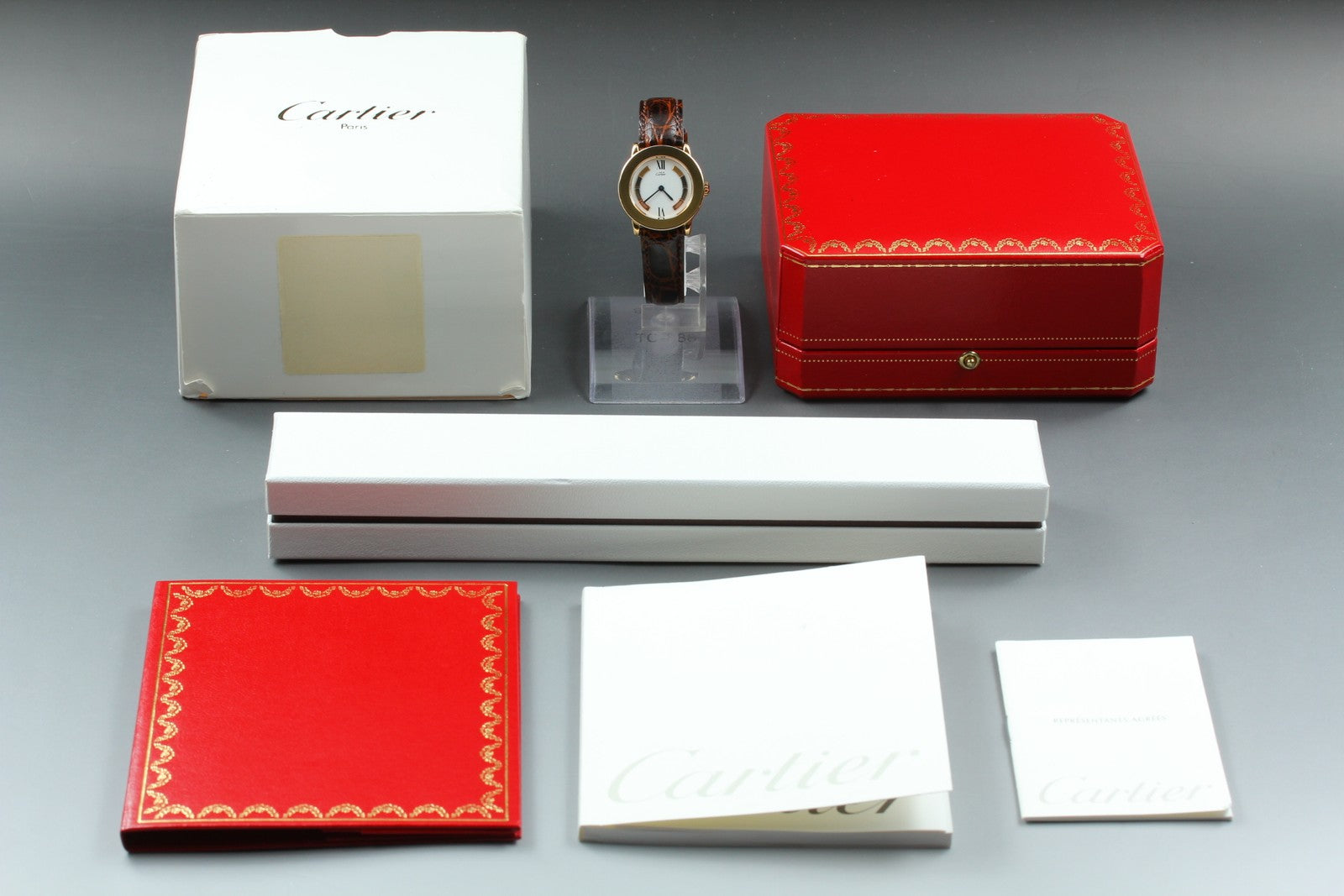 Vintage Cartier Must Ronde de Cartier 1801 Brown 27mm Women's Quartz Watch [Box]
