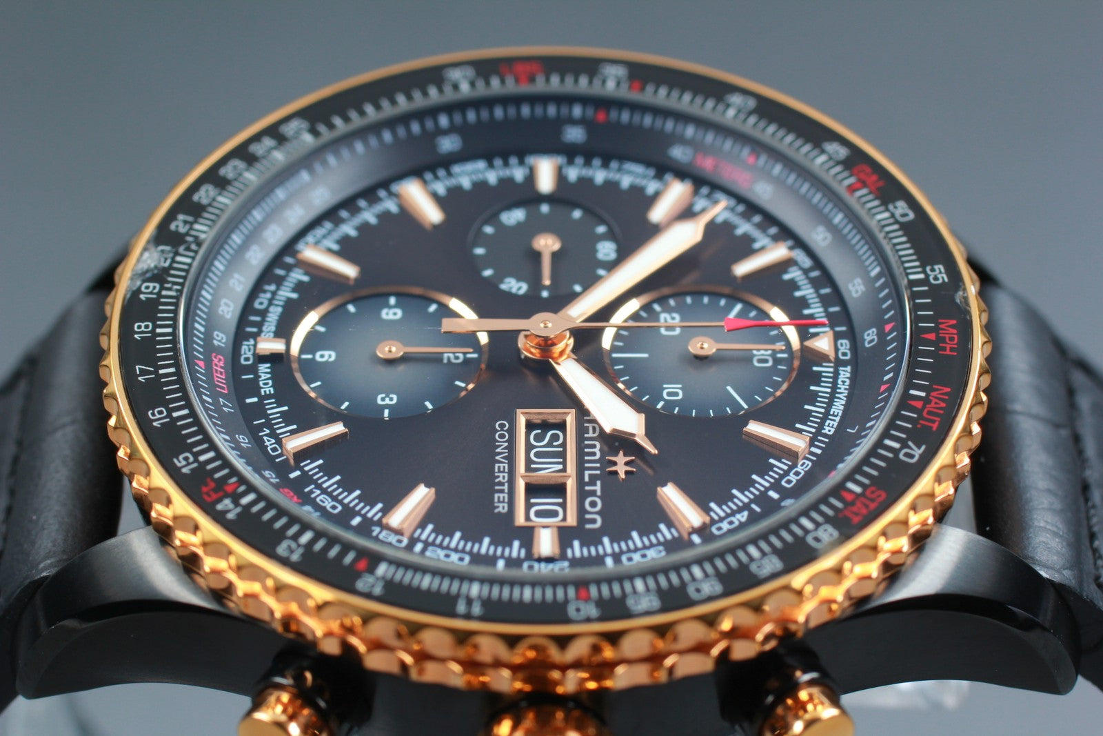 overhauled Hamilton Khaki Aviation Converter H767360 Automatic Black Watch 45mm