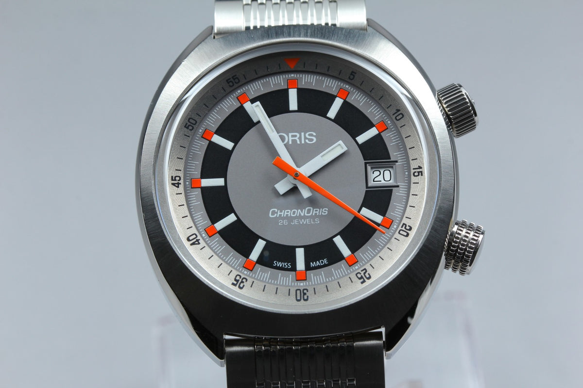 ORIS ChronOris Date 01 733 7737 4053-07 8 19 Gray Dial 38mm AT Men's Watch [Box]