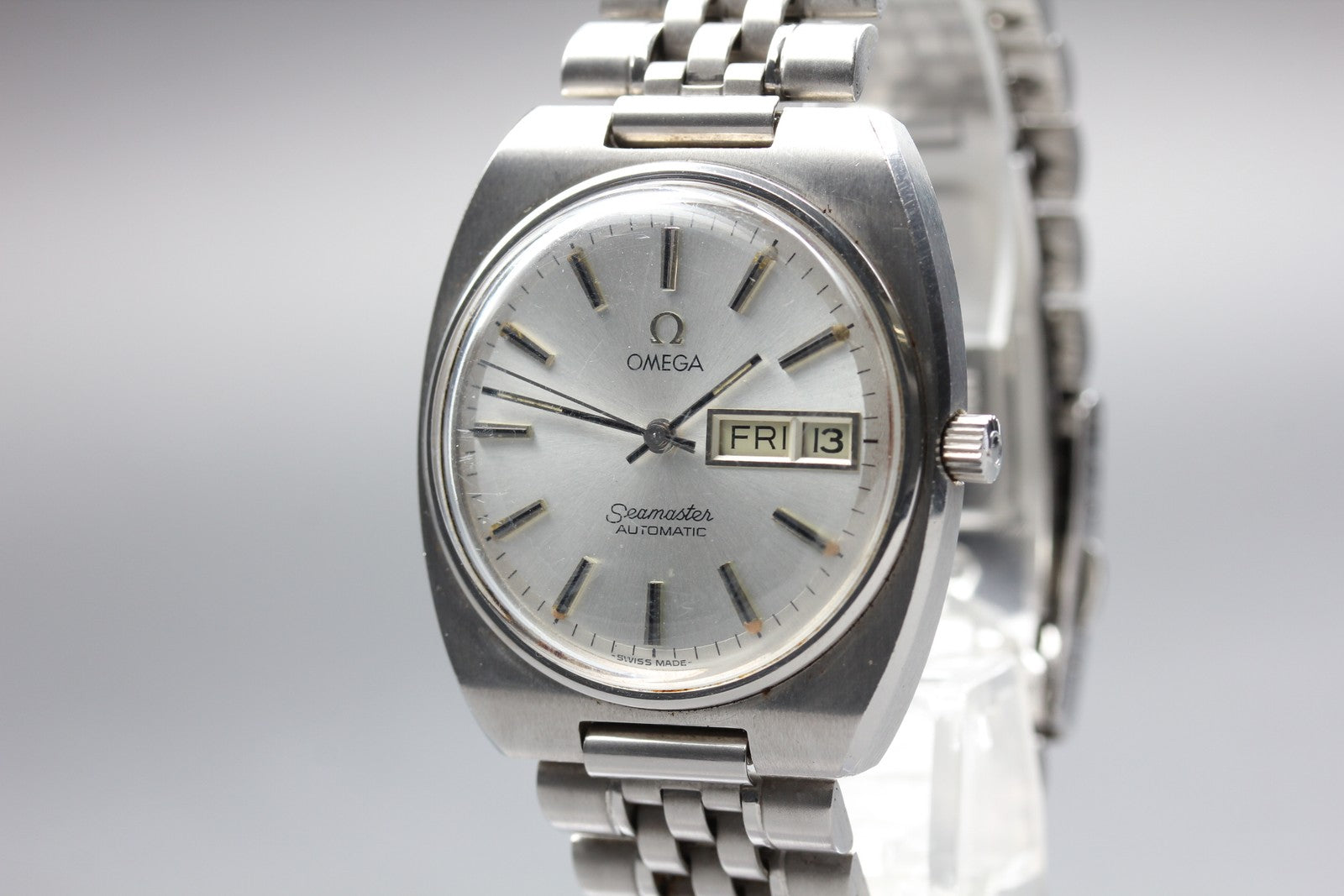 [Exc+5] Vintage OMEGA Seamaster 166.0216 Automatic Silver Men's Watch 35mm JAPAN
