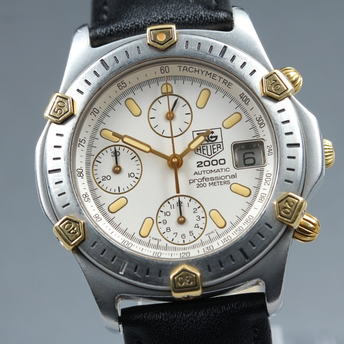 Vintage TAG HEUER 2000 165.806/1 Automatic Chronograph Men's Watch 40mm JAPAN