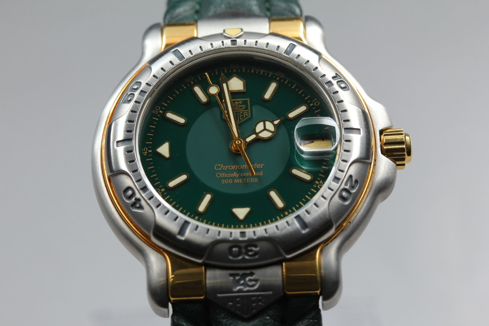 Exc+5*Box TAG HEUER 6000 WH5153-K0 Green Dial Automatic Men's Watch 37mm JAPAN