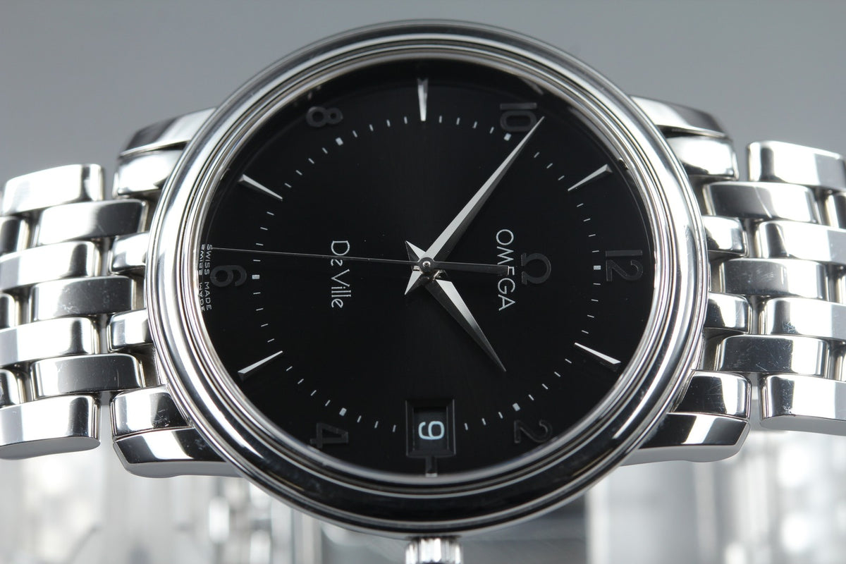 Omega De Ville Prestige 4510.50 Cal.1532 34mm Black Dial Quartz Men's Watch Box