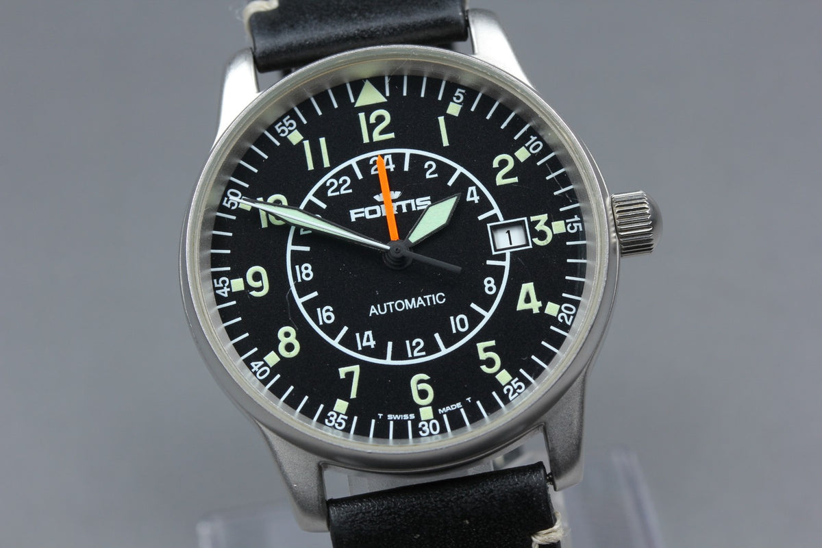 FORTIS Flieger GMT Aviator Pilot 596.10.148 Automatic Black Men's Watch 40mm JP