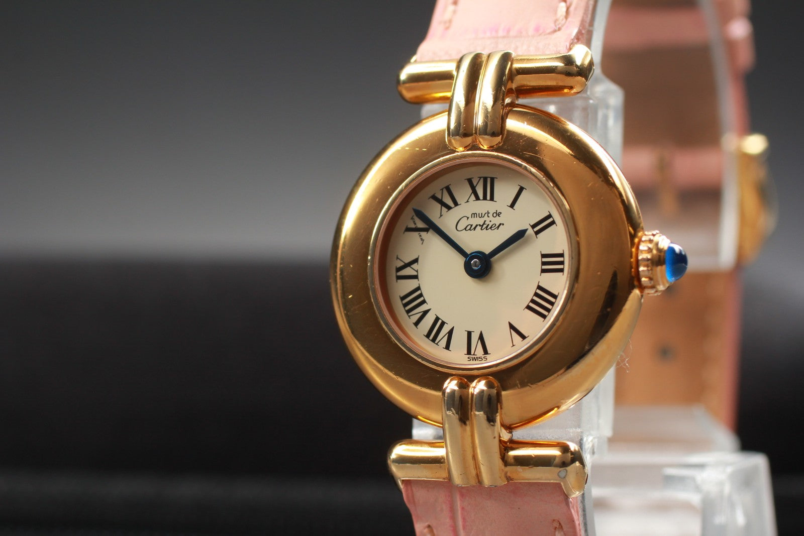 Vintage [Exc+5] Cartier Must Colisee Vermeil 590002 Gold Pink Women's Qz Watch