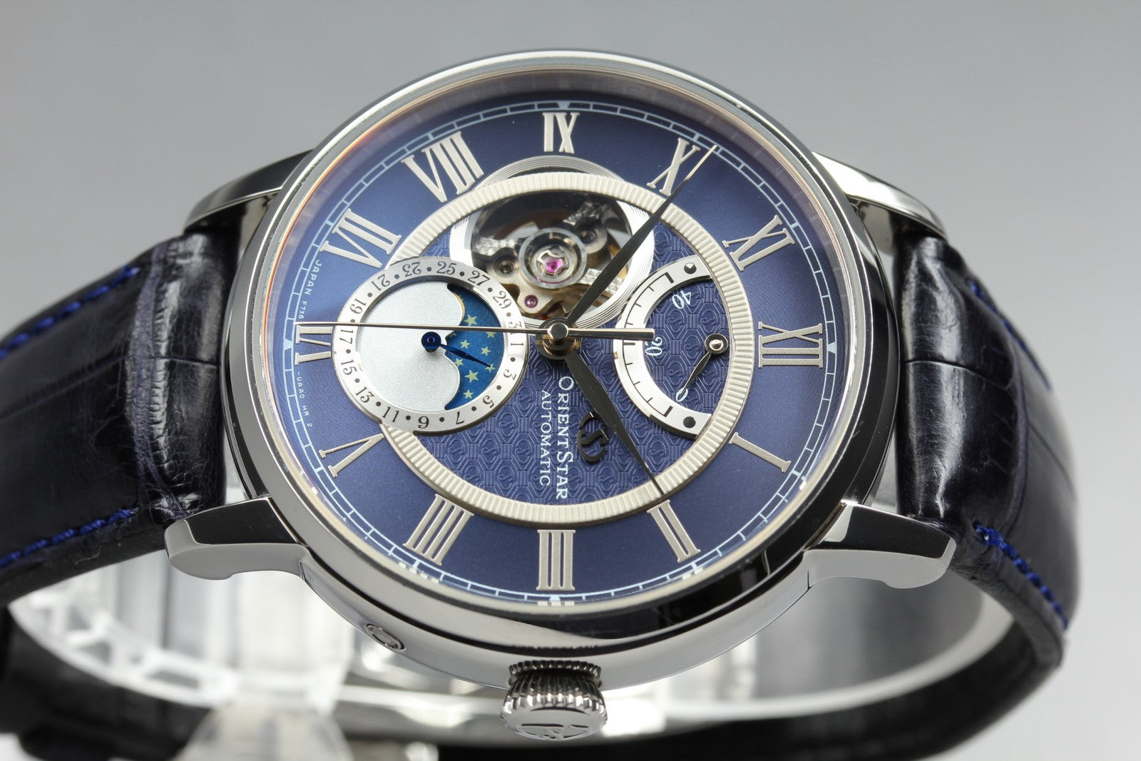 Orient Star Mechanical Moon Phase F7X6-UAA0 Blue Automatic Men's Watch [Box]