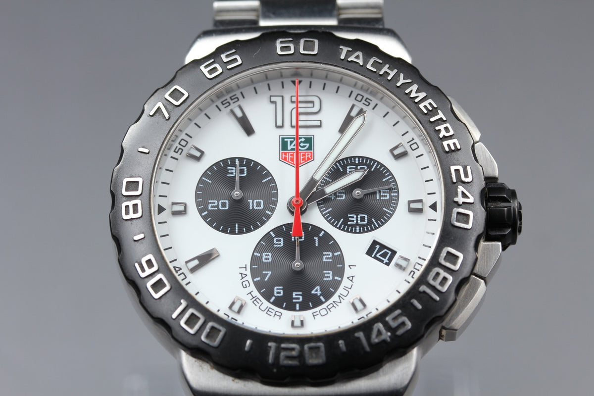 TAG HEUER Formula 1 CAU1111 Quartz White Dial Date Men's Watch 42mm JAPAN