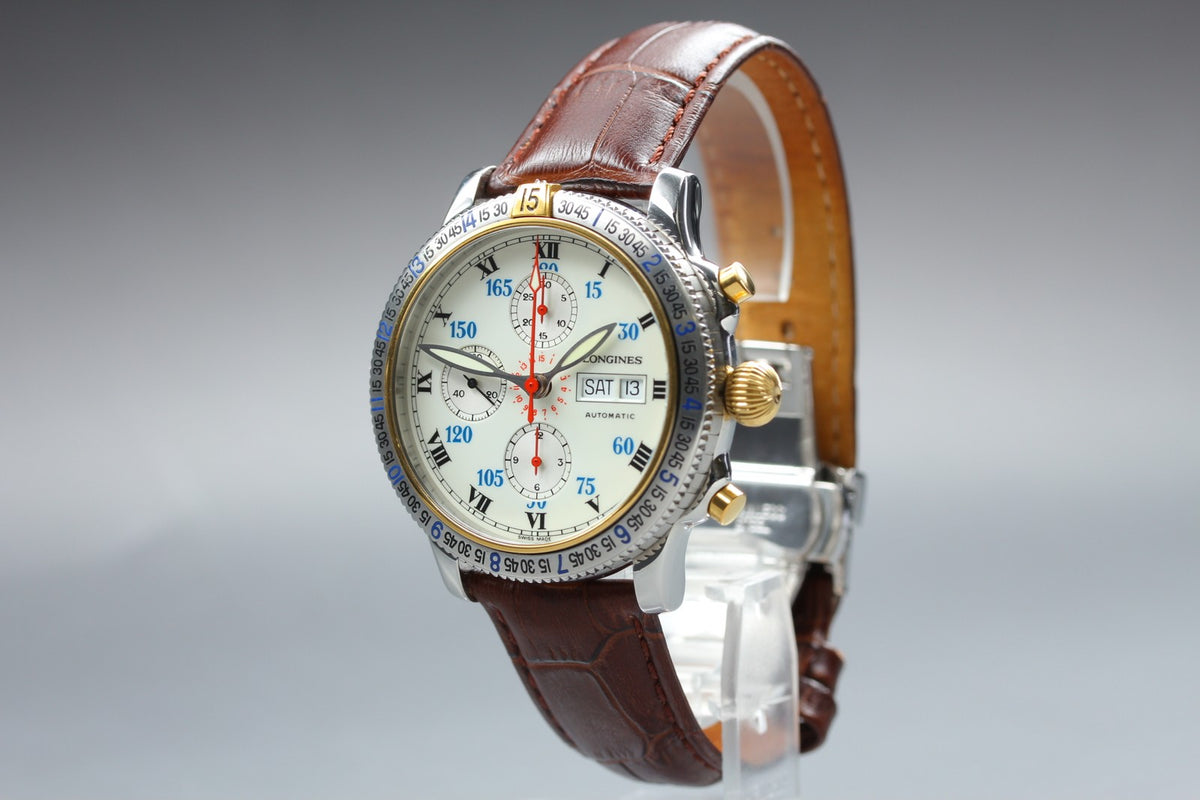 Longines Lindbergh Hour Angle Chronograph L2.618.5 41mm White Dial AT Mens Watch