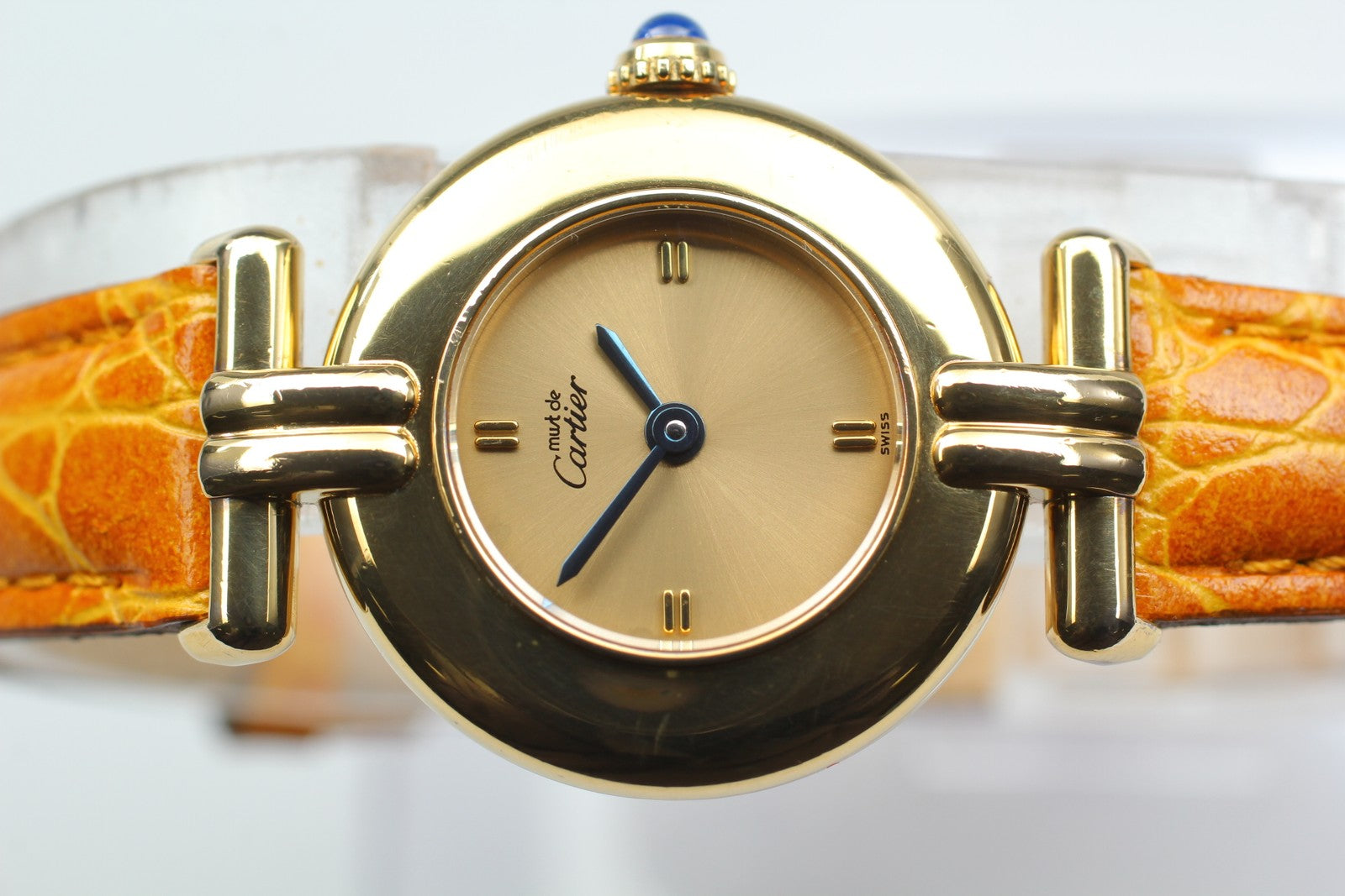 Vintage [Exc+5] Cartier Must Colisee Vermeil 590002 Gold Women's Quartz Watch