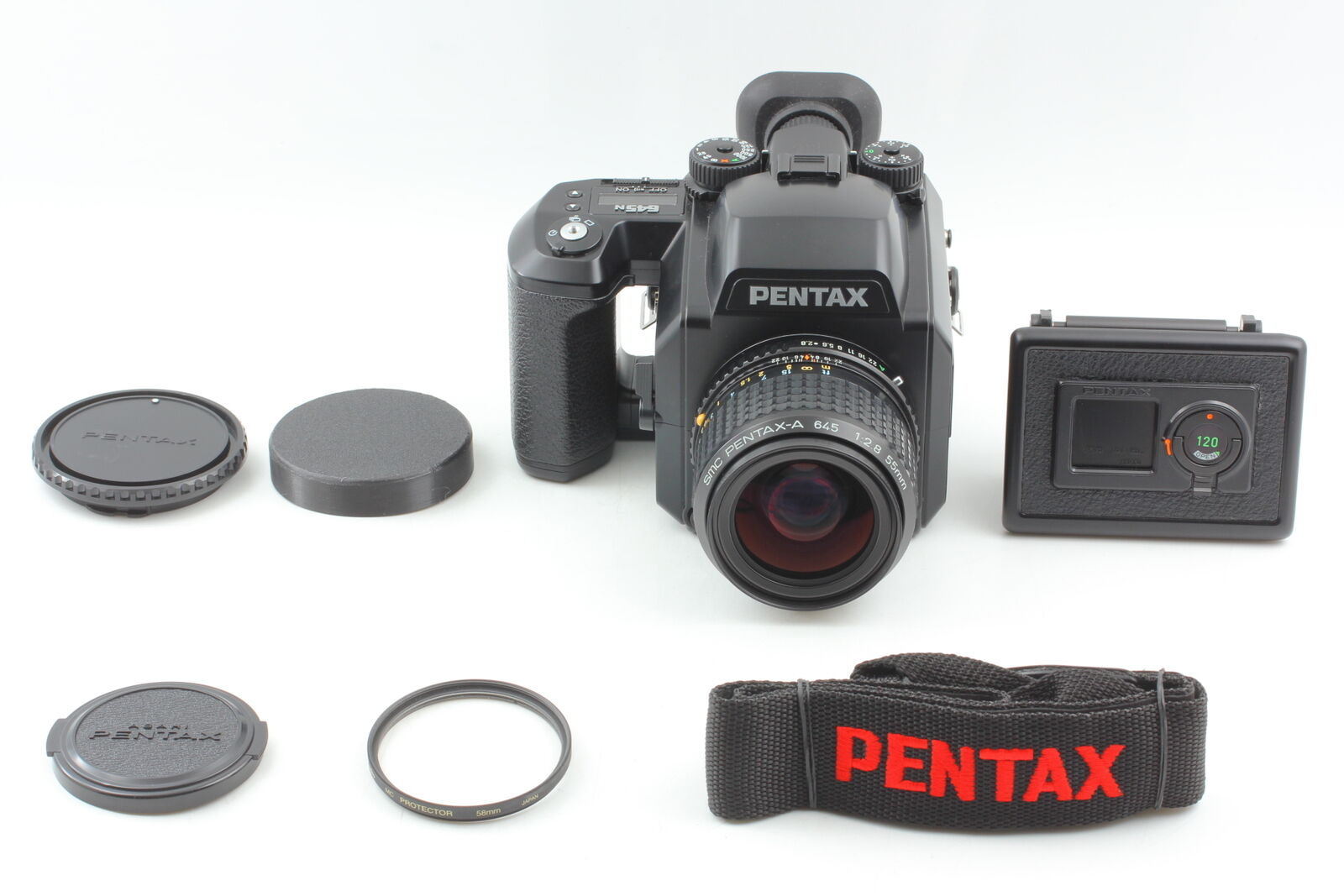 [MINT w/Strap] Pentax 645N Film Camera + SMC 55mm + 80-160 zoom Lens  From JAPAN