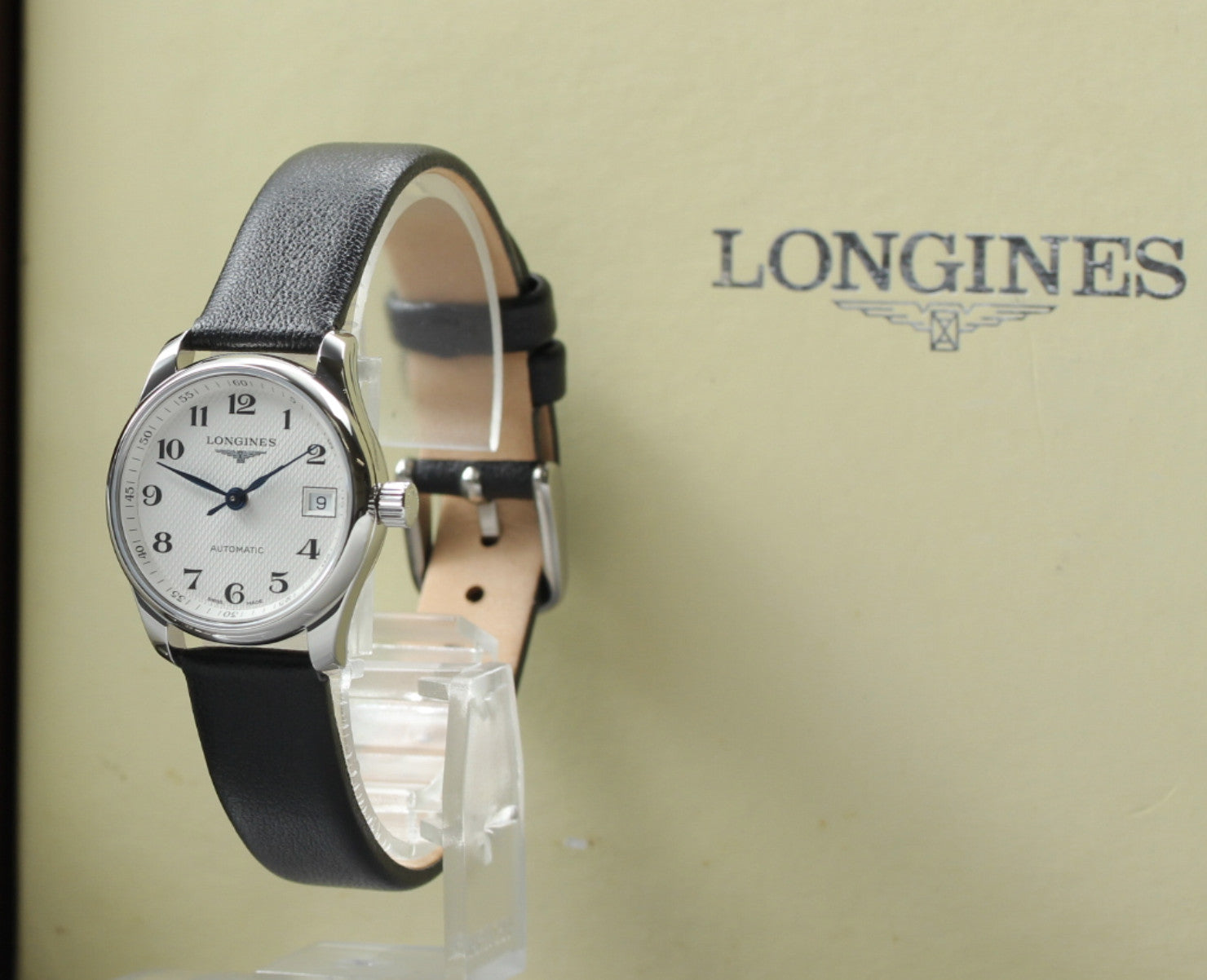 Longines Master Collection L2.128.4 25mm White Dial Black AT Women's Watch [Box]
