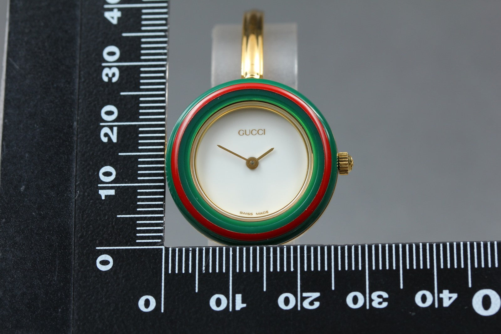 Overhauled [Exc+5 Box] Gucci Change Bezel 11/12.2 Gold 12 color Women's Qz Watch