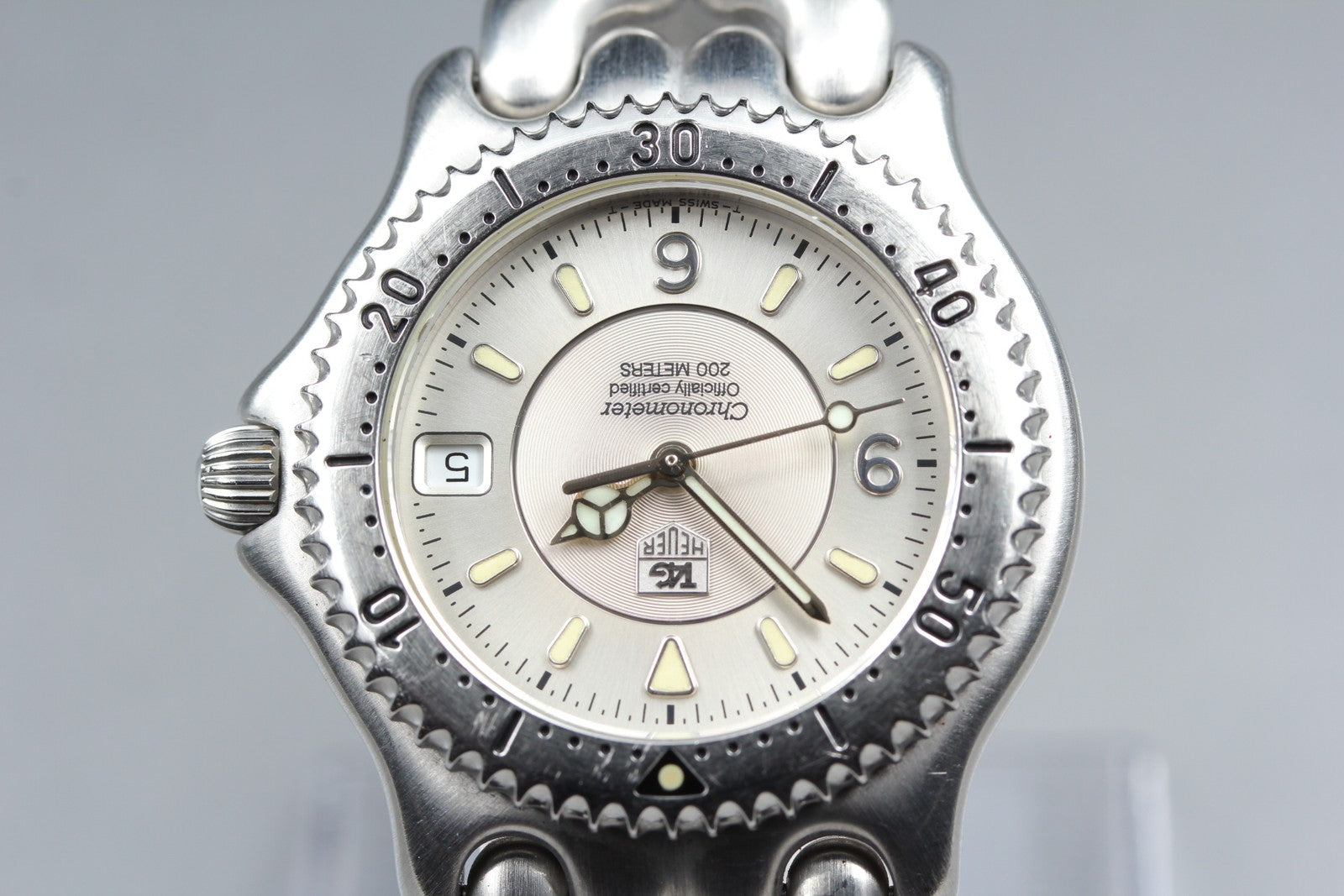 Vintage TAG HEUER SEL WG5112-P0 Automatic Silver Dial Men's Watch 36mm JAPAN Box
