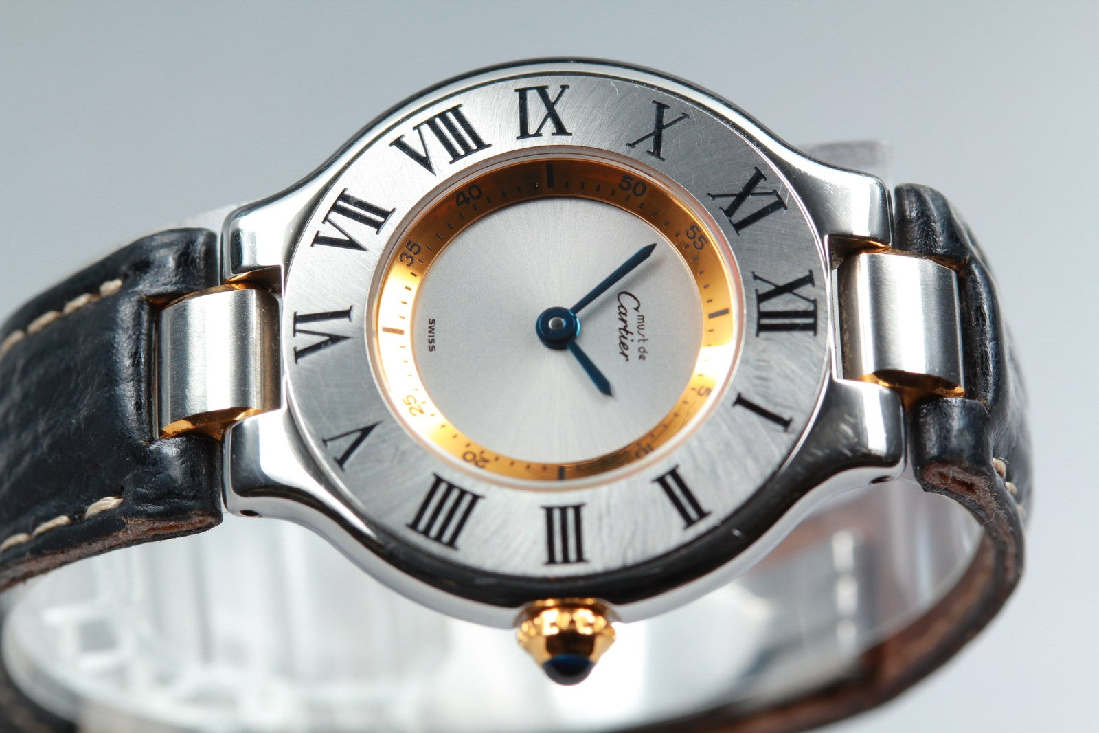 New Batt[Exc+5] Cartier Must De 21 1340 Silver Quartz Women's Watch 27mm JAPAN